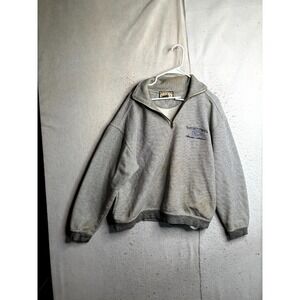 Vintage Camp David University of Montana Sweatshirt Mens Medium Gray Quarter Zip